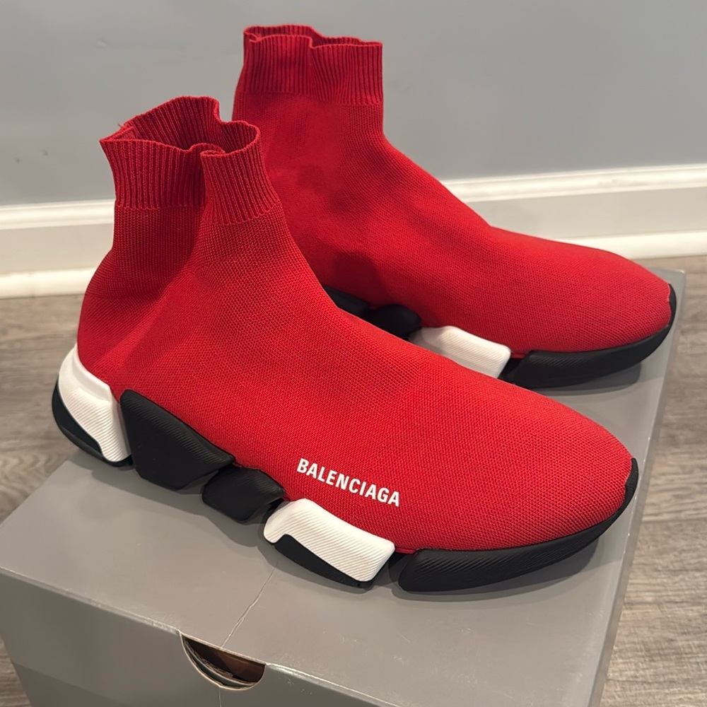 Red Mens Balenciaga speed trainer